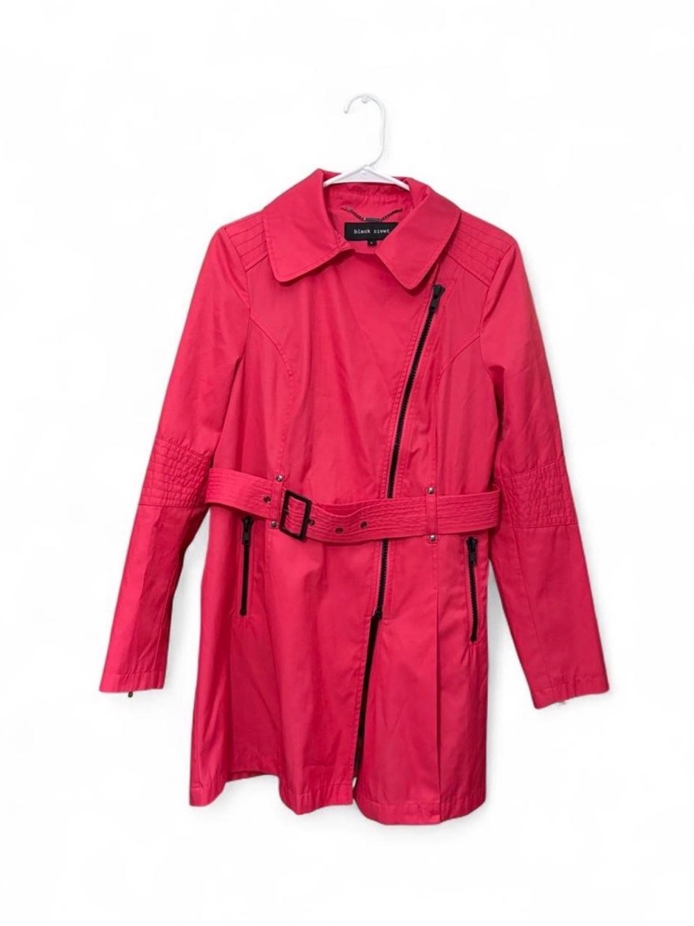 Black Rivet Trench Coat